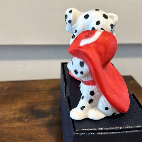 Adorable Dalmatian firefighter puppies, salt, and pepper shakers red white black - Picture 5 of 10